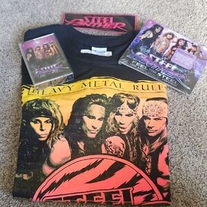 Steel Panther Heavy Metal Graphic Tee - Black and Orange-CD-Cassette &Logo Patch